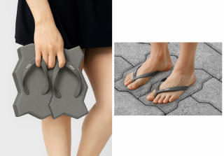 Paving-Stone Flip-Flops: Footwear That Anchors You to the Sidewalk