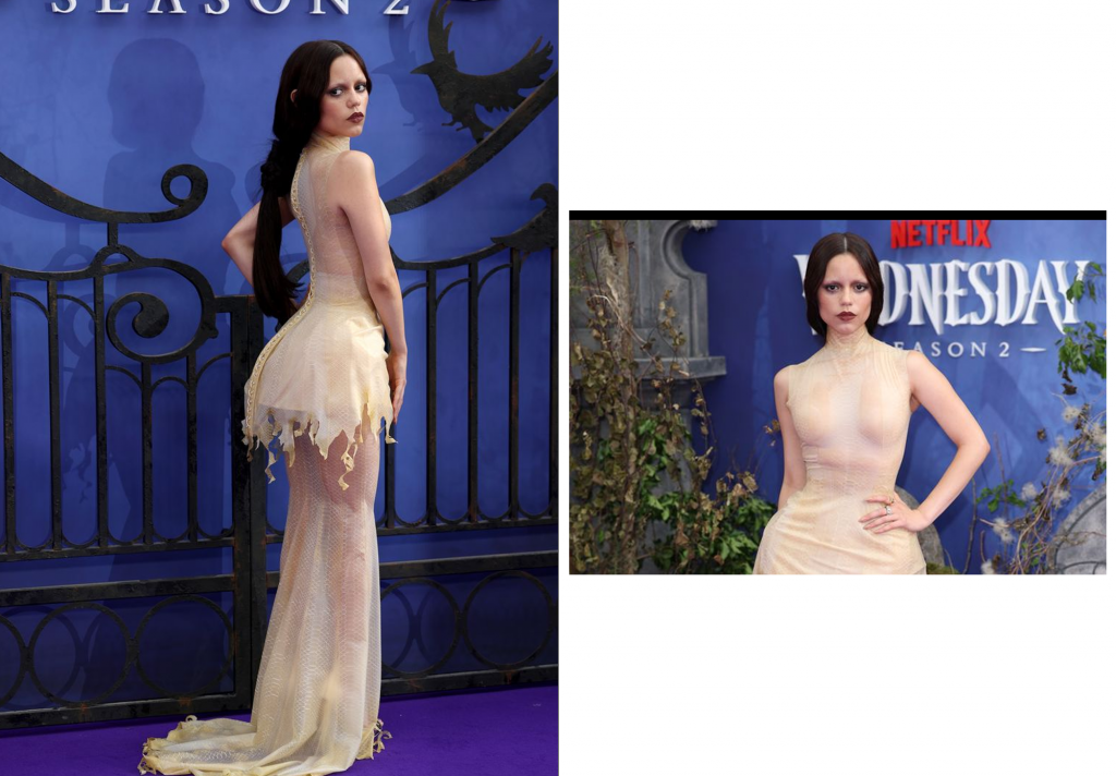 Jenna Ortega sheds her skin in Ashi Studio’s snakeskin couture