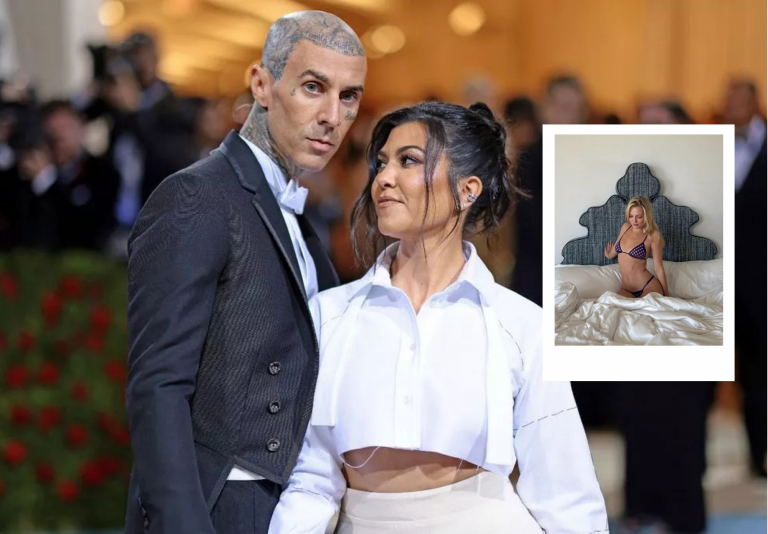 Travis Barker finds himself at the center of a social media firestorm after “liking” revealing vacation photos posted by his son Landon’s girlfriend