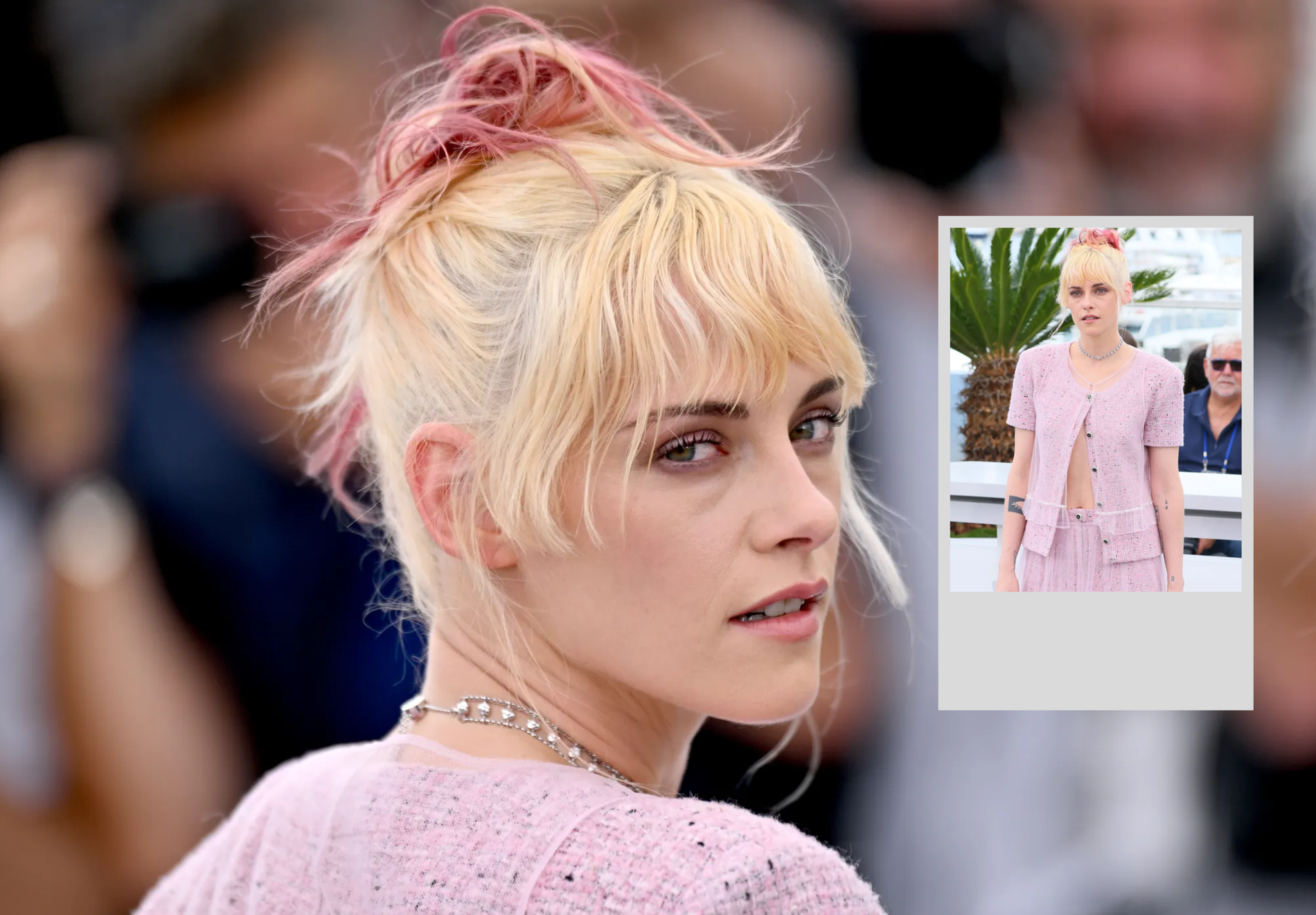 Kristen Stewart brings rebellious balletcore to Cannes in pink tweed and unexpected polish