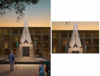 A light for the forgotten: Oshinowo Studio unveils etched-glass war memorial in Sierra Leone