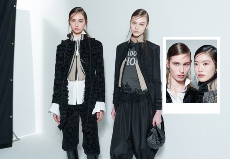 Reverse eyeliner, luminous skin, and side partings: the beauty inspiration behind Dior’s AW25 show