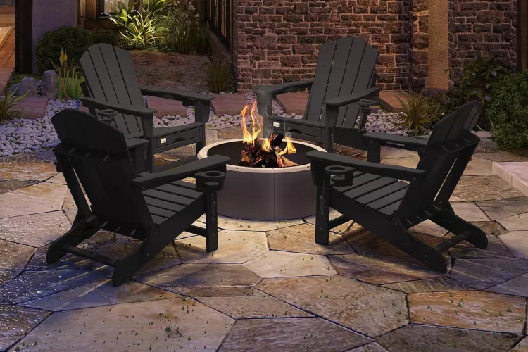 This Clever Adirondack Chair with Cup Holders and a Retractable Footrest Is Just $110