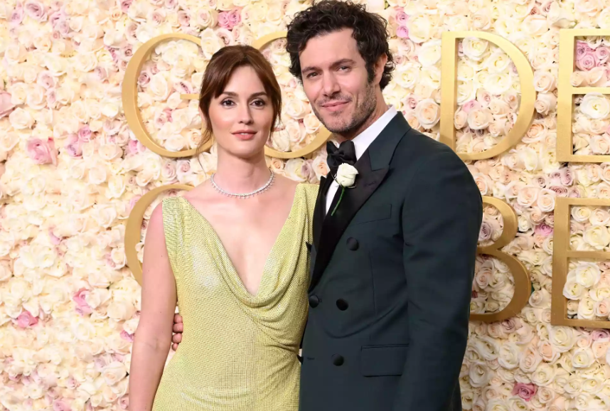 Adam Brody and Leighton Meester Color Coordinate Their Looks for 2025 Golden Globes Date Night: 'Happy Accident'