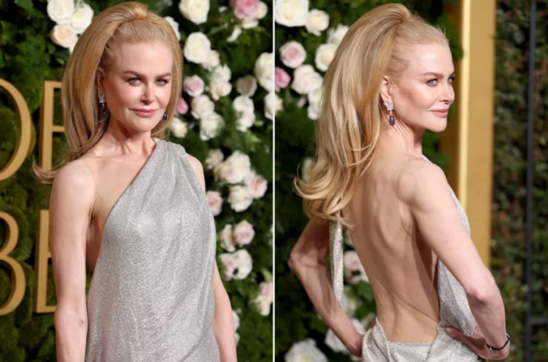 Nicole Kidman Wears Daring Sparkling Gown for 2025 Golden Globes — and It's Even Better from the Back!