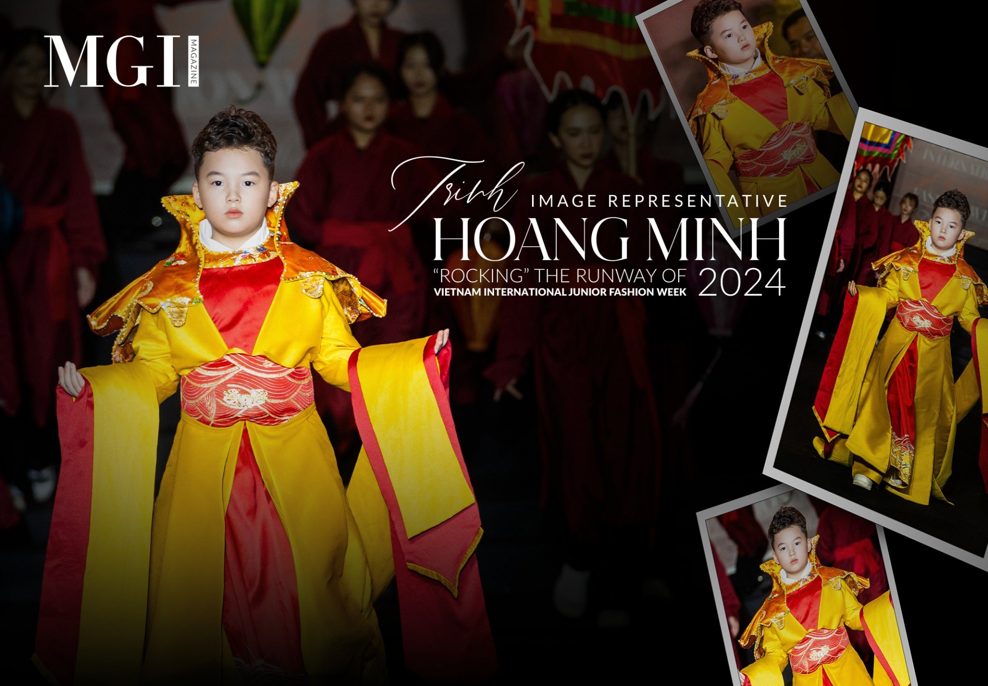 Image Representative Trinh Hoang Minh “rocking” the runway of Vietnam International Junior Fashion Week 2024