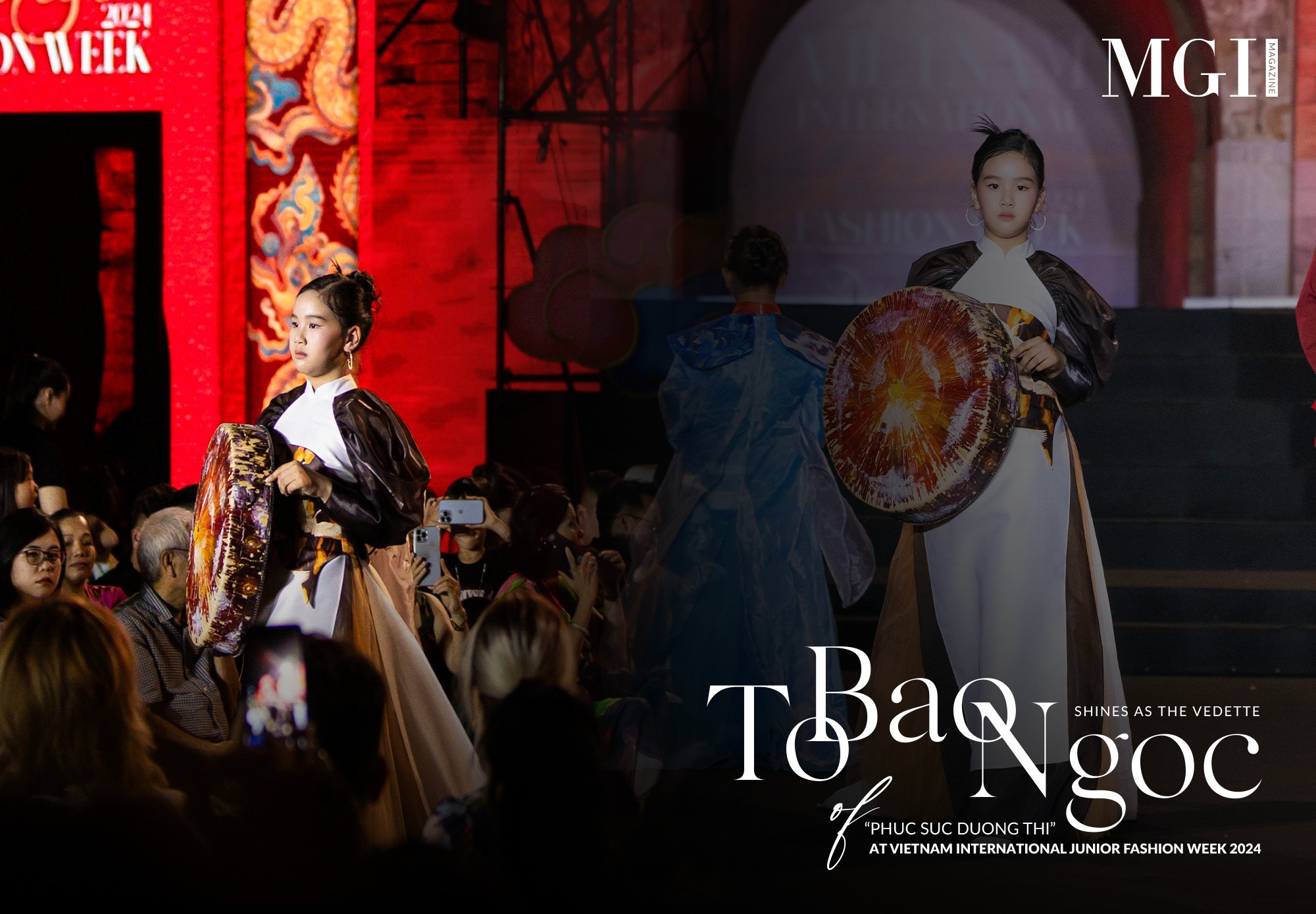 To Bao Ngoc shines as the Vedette of “Phuc suc duong thi” at Vietnam International Junior Fashion Week 2024