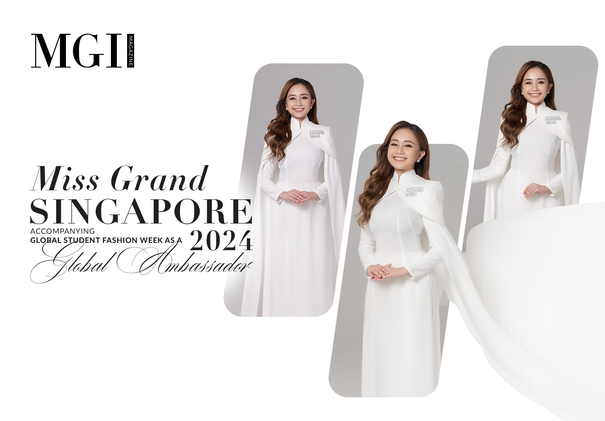 Miss Grand Singapore 2024 accompanying Global Student Fashion Week as a Global Ambassador