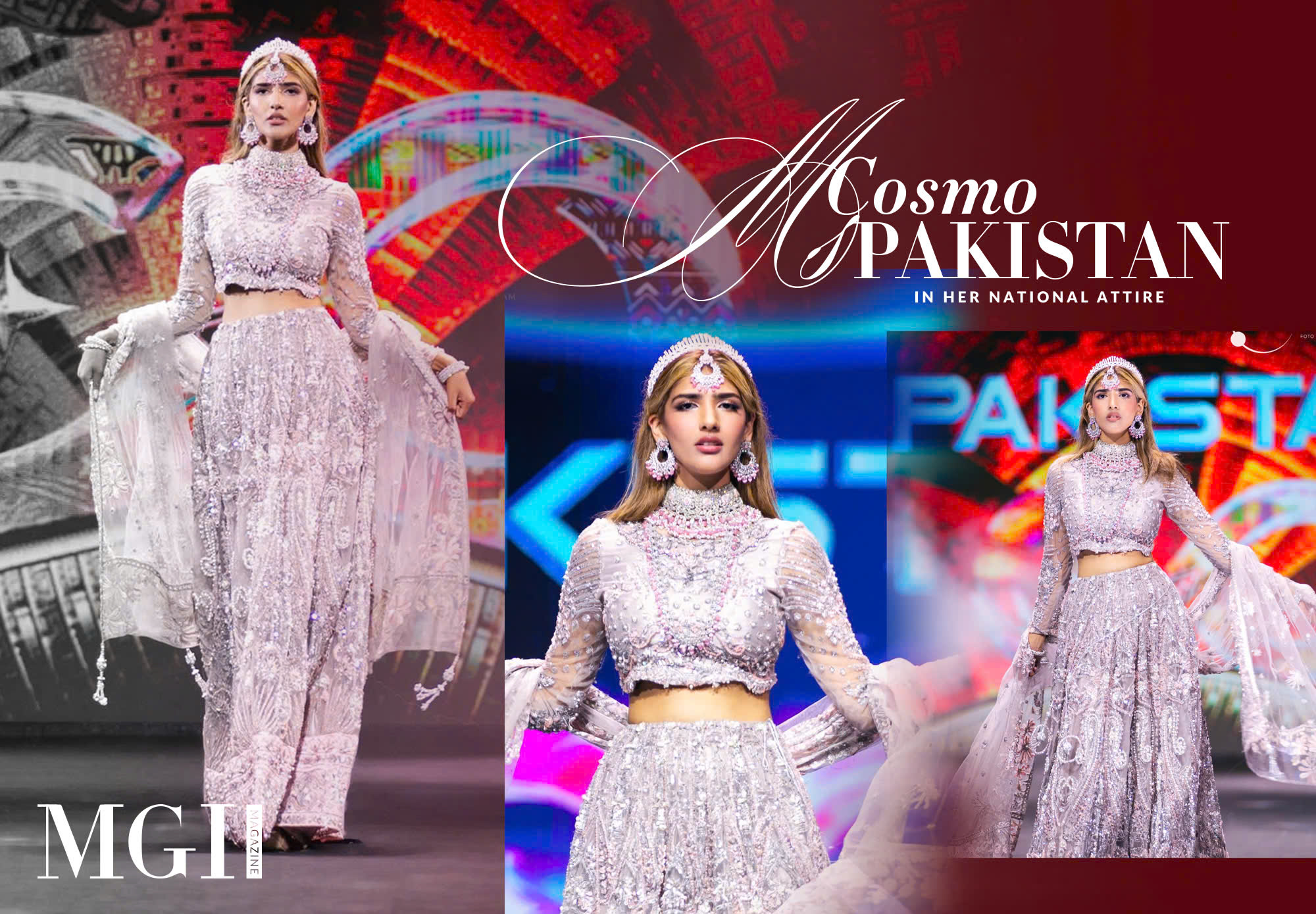 Miss Cosmo Pakistan in her national attire