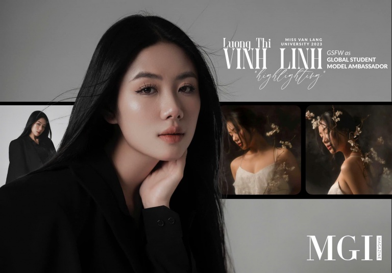 Miss Van Lang University 2023 - Luong Thi Vinh Linh “highlighting” Global Student Fashion Week as Global Student Model Ambassador