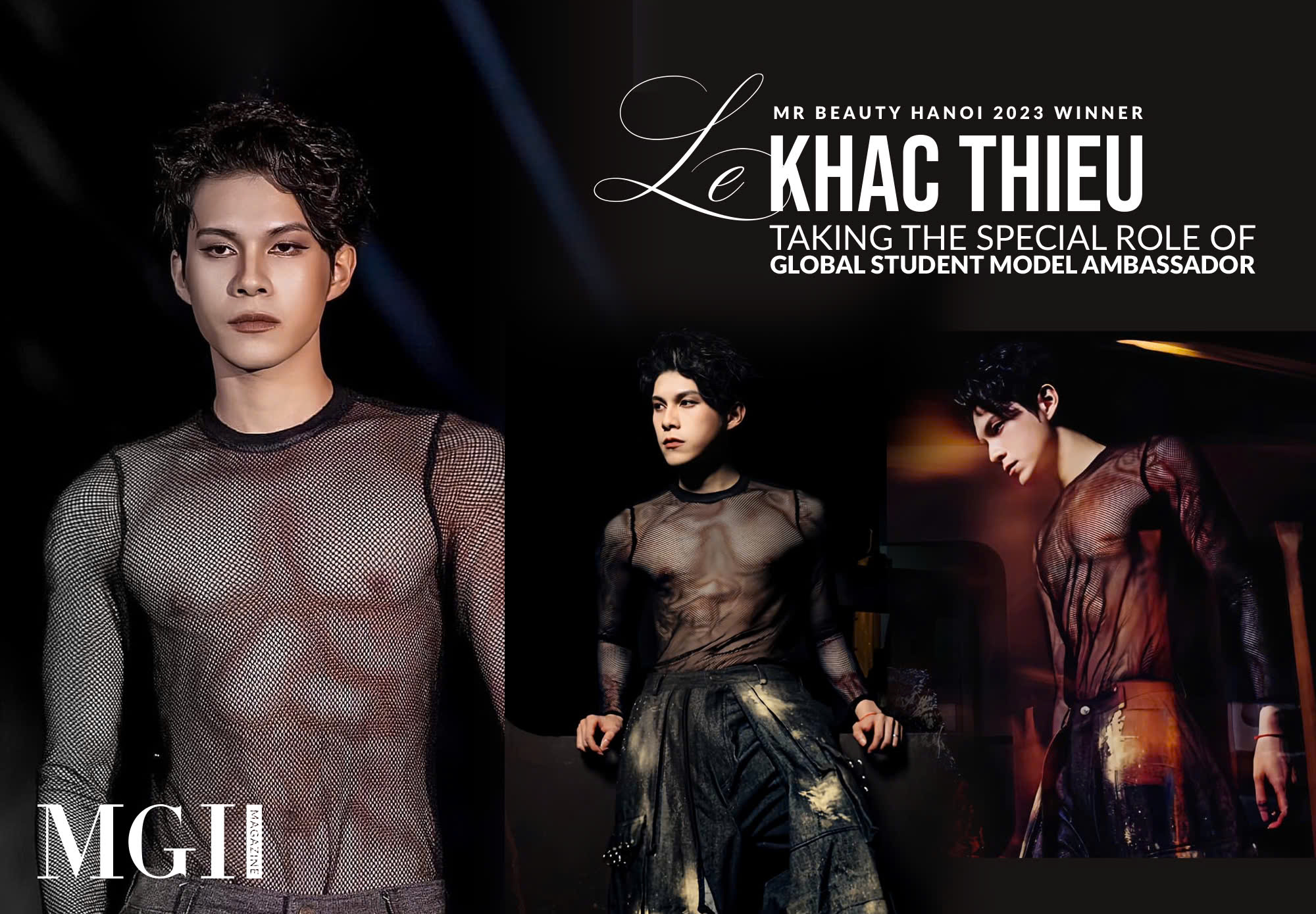 Mr Beauty Hanoi 2023 winner – Le Khac Thieu taking the special role of Global Student Model Ambassador