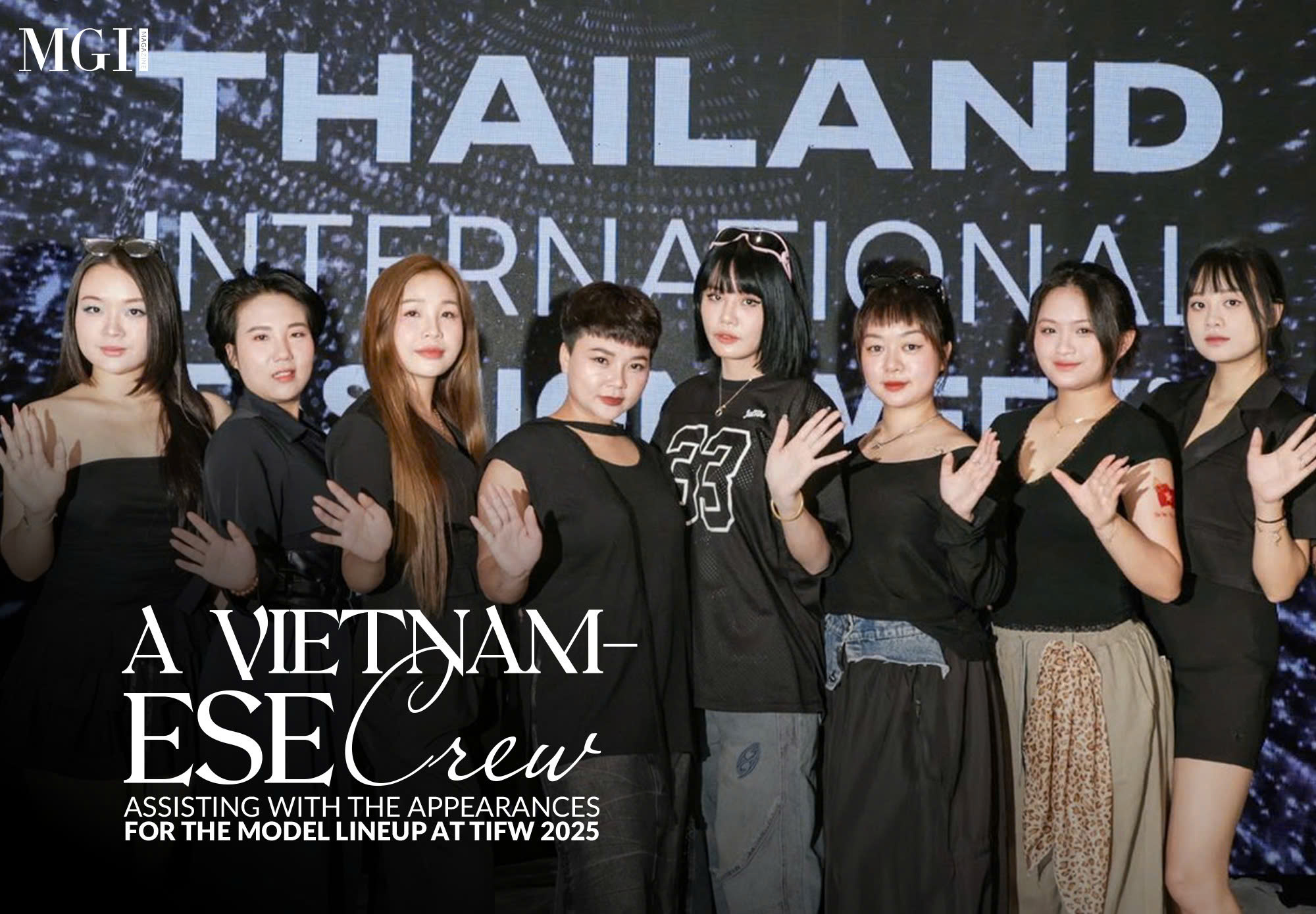 A Vietnamese crew assisting with the appearances for the model lineup at TIFW 2025