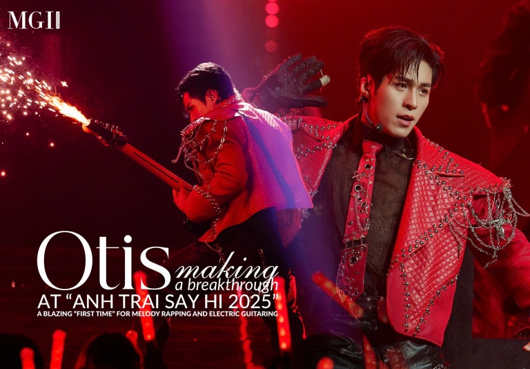 Otis making a breakthrough at “Anh Trai Say Hi 2025”: A blazing “first time” for melody rapping and electric guitaring