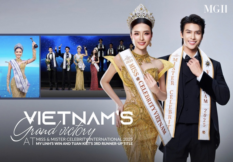 Vietnam’s grand victory at Miss & Mister Celebrity International 2025: My Linh’s win and Tuan Kiet’s 3rd runner-up title